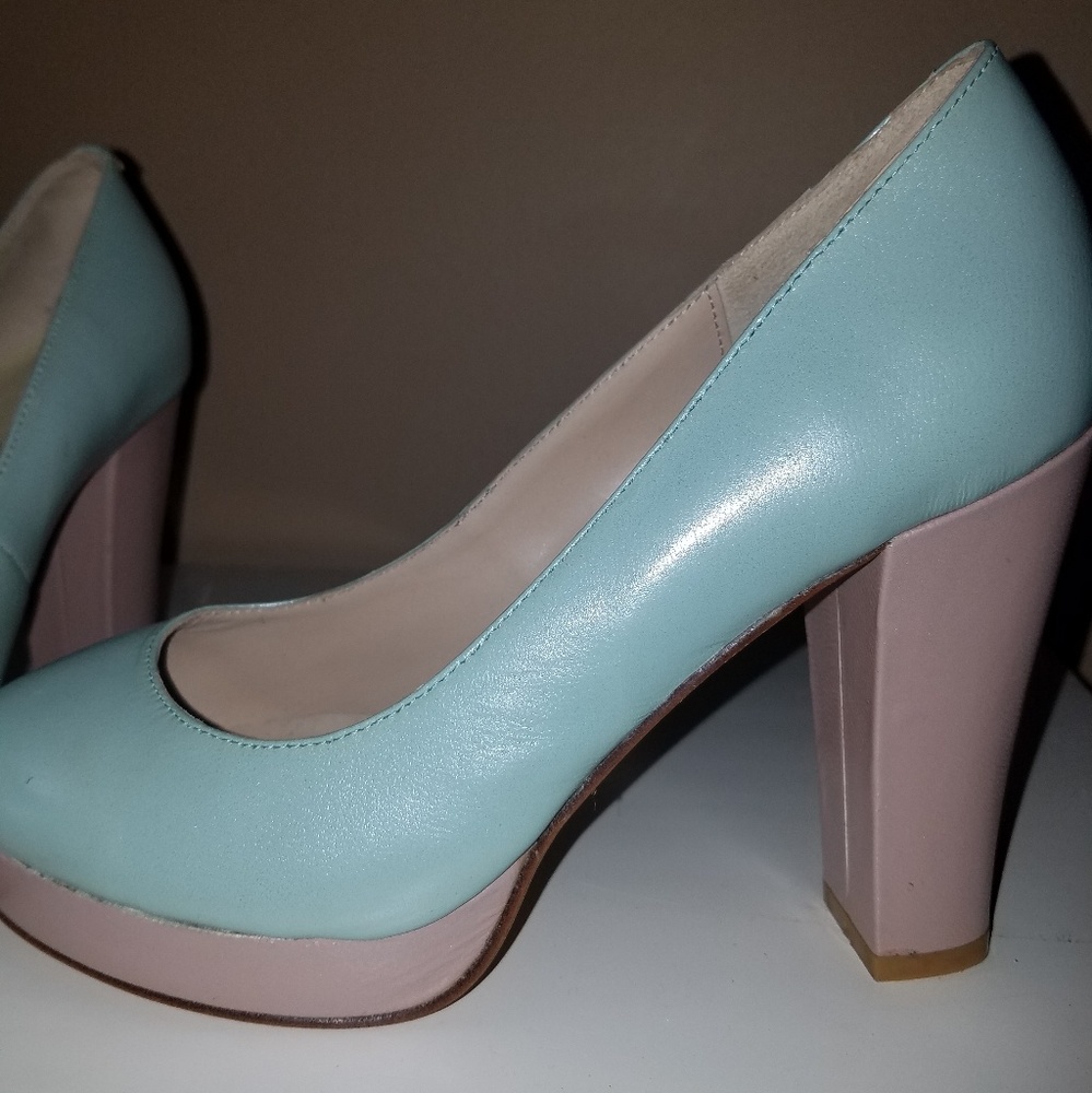 Kandee Multi-color Platform Round-toe Pumps